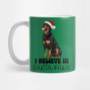 Santa Paws Rottweiler Dog Rottie Santa Shirt Mug